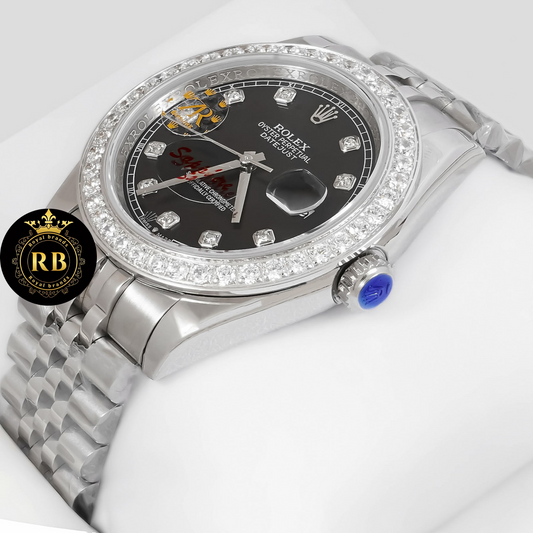 Latest Collection 41 Silver Stone Bezel Black Dial Automatic Watch