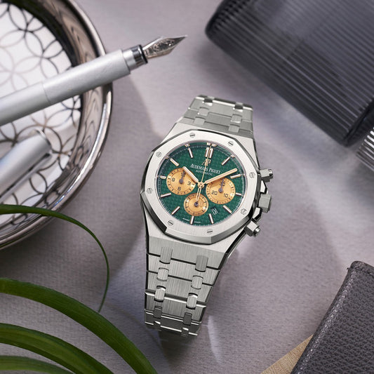 Latest Collection Royal Oak Green Dial Chronograph Watch