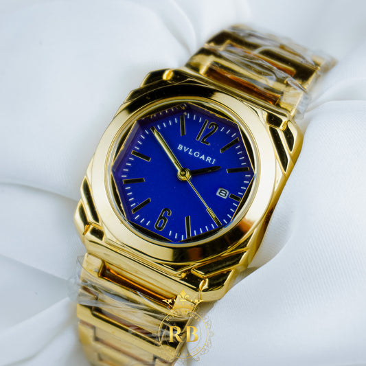 Latest Ladies Collection Blue & Gold Watch