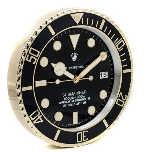 Submariner Black & Golden Wall Clock