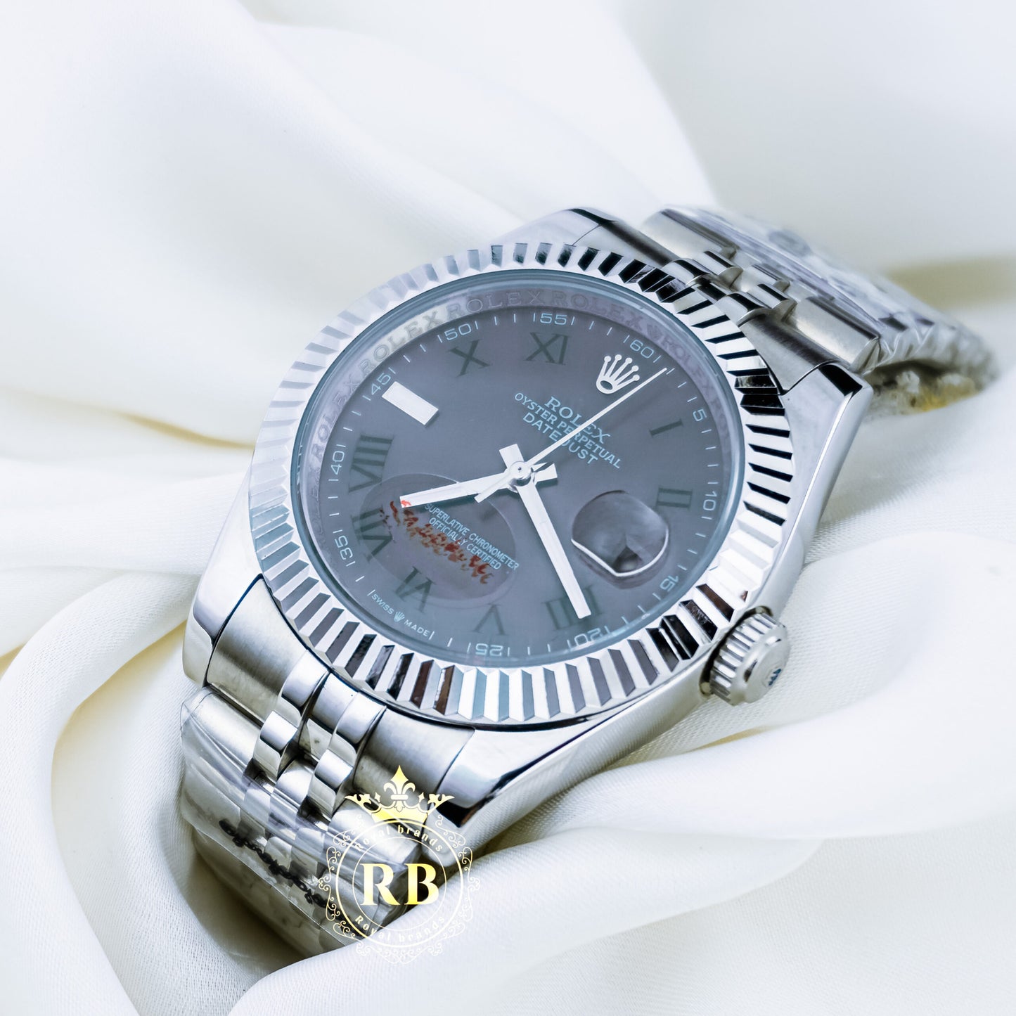 Latest Collection SILVER WITH Grey DIAL FLUTED BEZEL ZR FACTORY