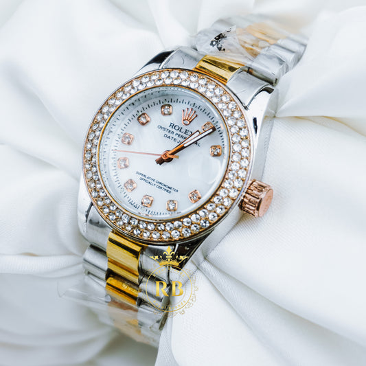 Latest Ladies Collection Crystal Bezel White Dial Watch