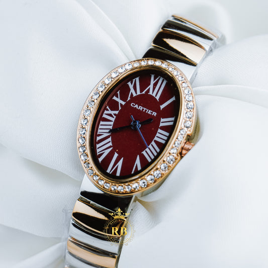 Latest Ladies Collection Crystal Bezel Brown Dial Watch