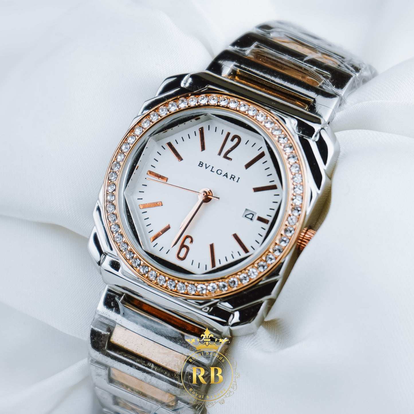 Latest Ladies Collection Crystal Bezel White Dial Watch