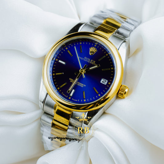 Latest Ladies Collection Blue Dial Two Tone Watch