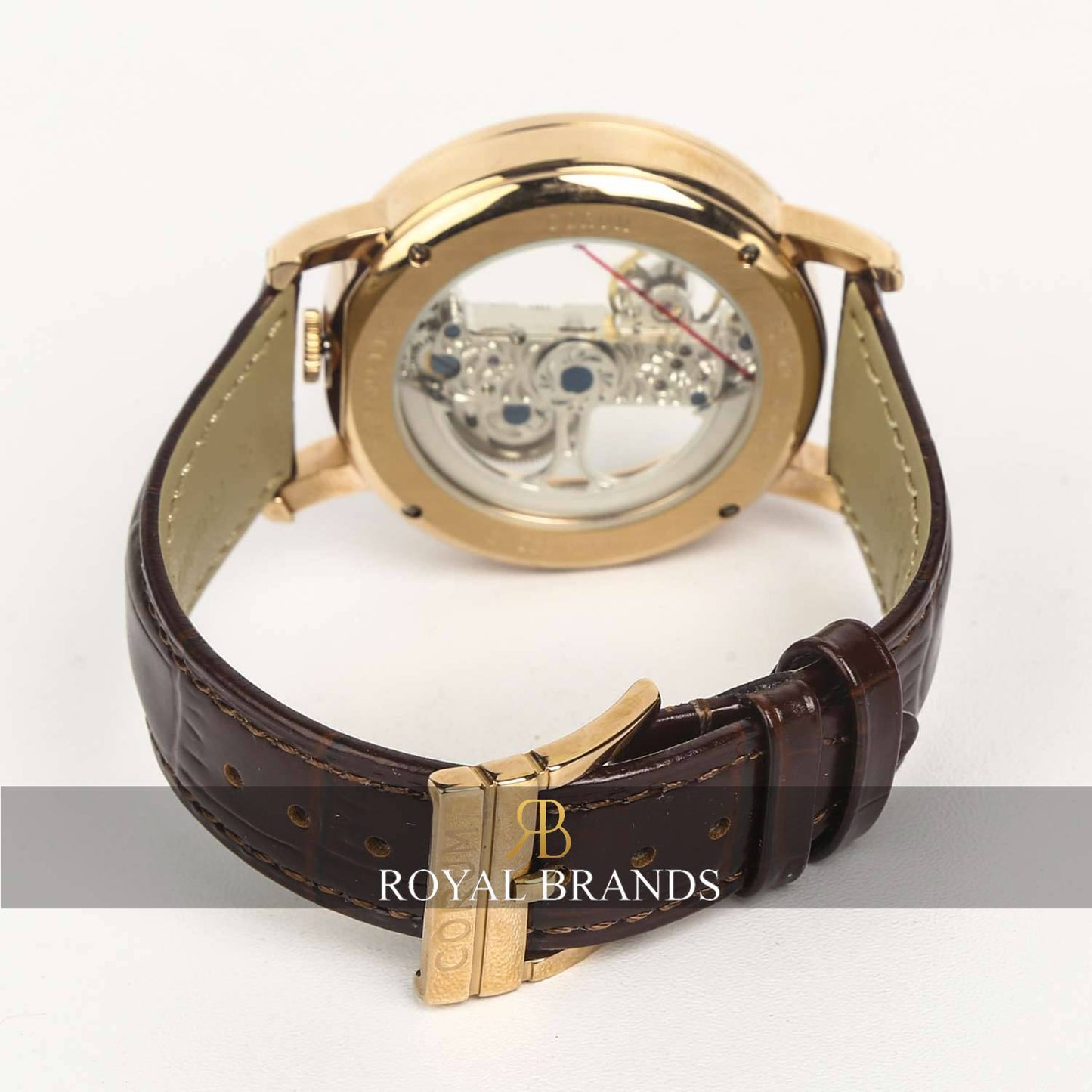 Latest Collection Single Bridge Gold & Brown Strap Watch