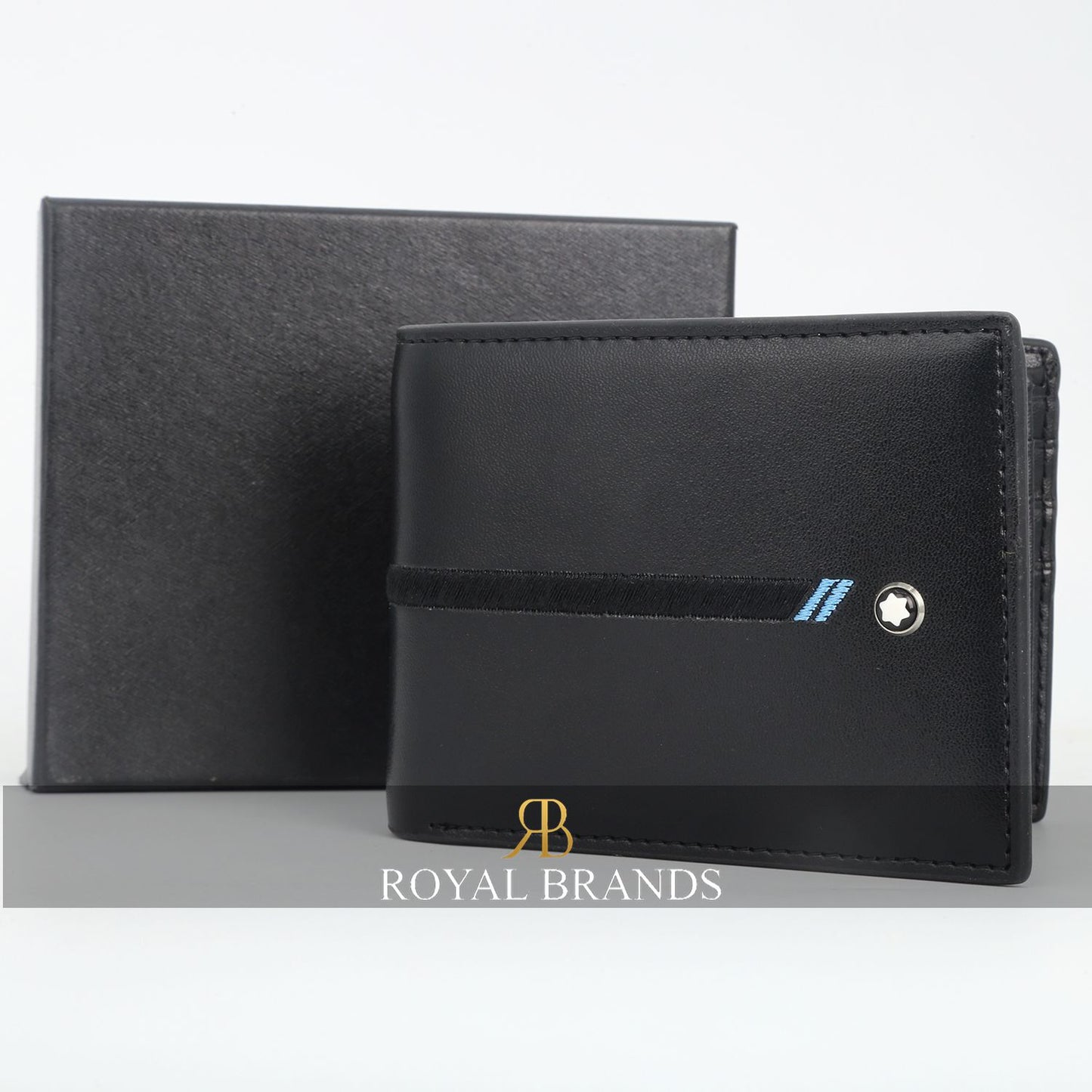 Latest Black Grain Leather Bifold Wallet For Men ( 32B )