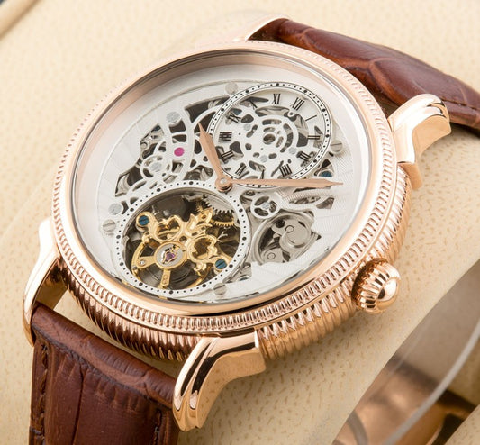 Latest Collection Skeleton Automatic Tourbillon Rose Gold Limited Edition Watch